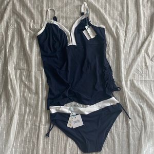 NWT Panache Tankini Top (38GG) and Swim Bottoms (L)